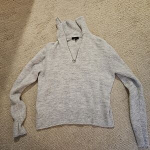 Quince Gray Ribbed Knit Sweater
